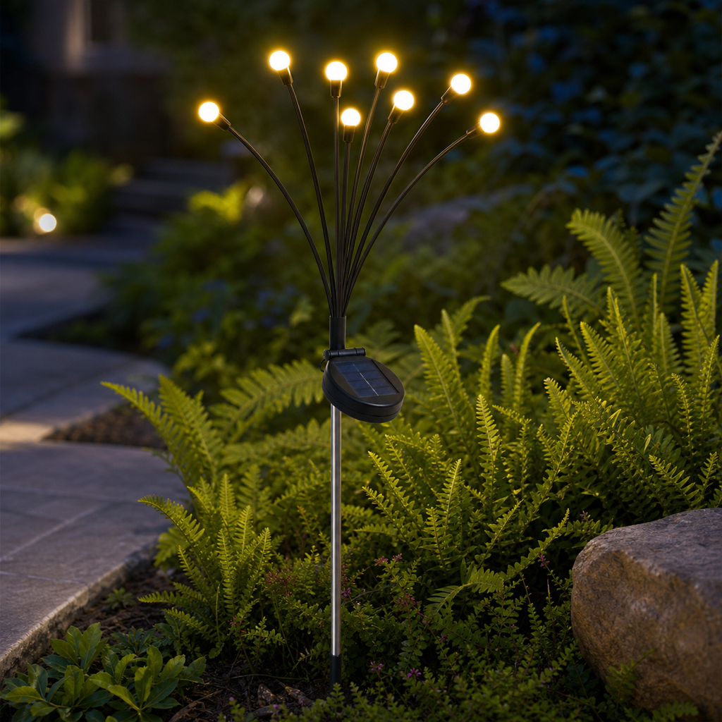 8-Head Solar Firefly Garden Lights