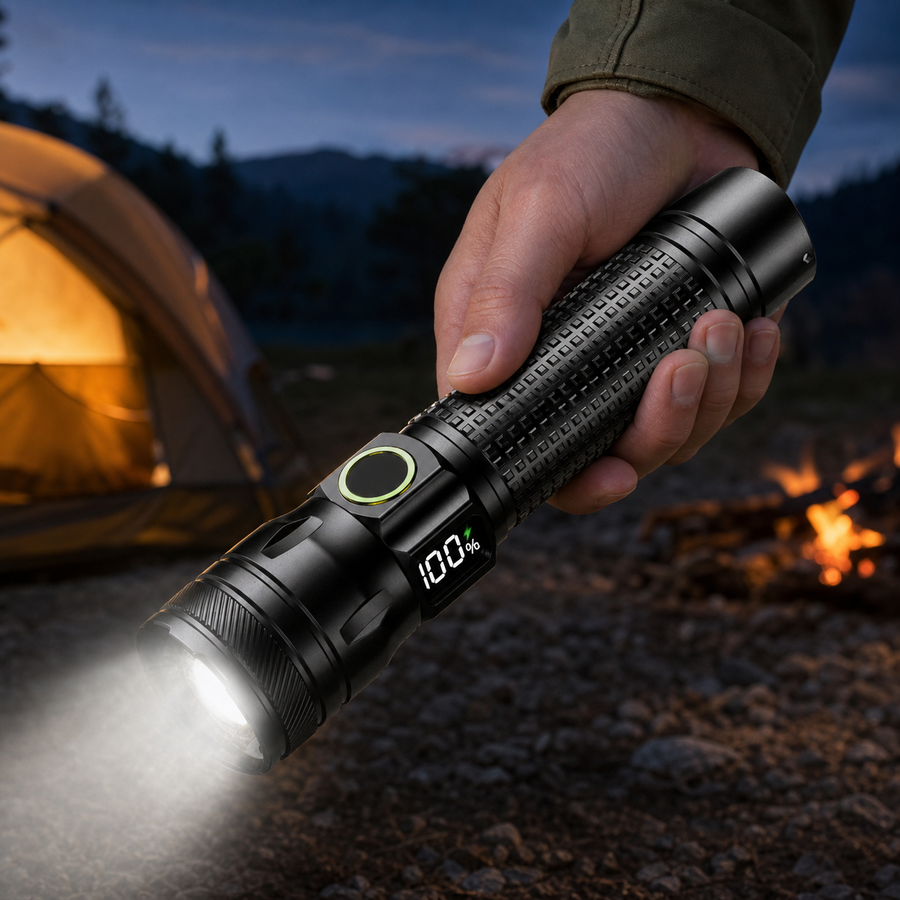 Rechargeable LED Flashlight with Power Display