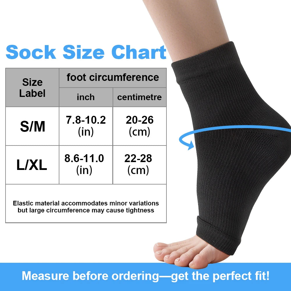 Ankle support sleeve size chart