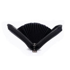 Black genuine leather card holder detail
