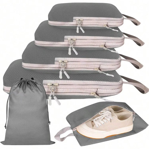 Compression packing cube travel organizer set