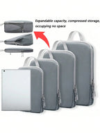 Travel packing cube compression zipper detail