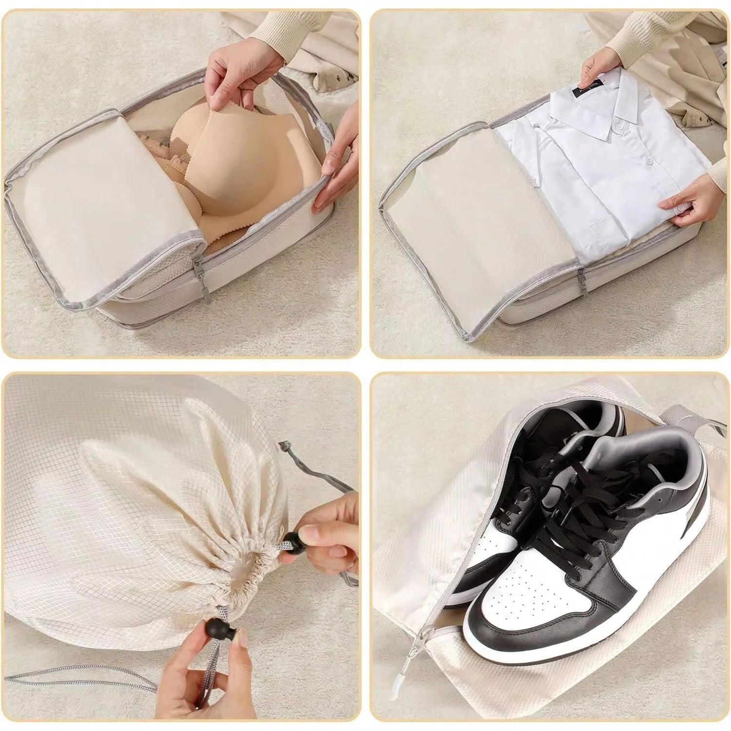 Compression packing cubes in color options