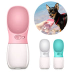 Portable dog travel water bottle with drinking trough