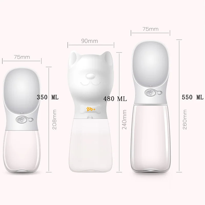 Pet travel water bottle color options