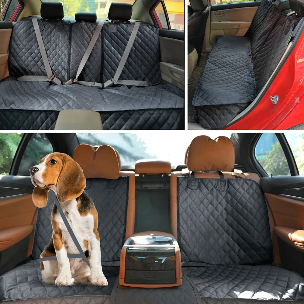 Dog car seat cover with center zipper