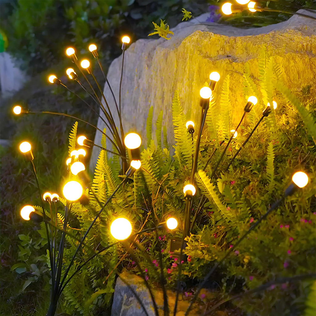 Eight-head solar firefly garden light