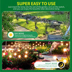 Flexible solar garden lights glowing outdoors