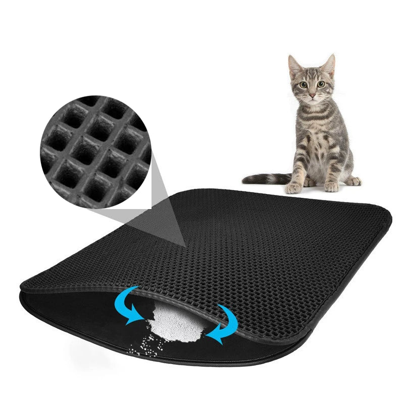 Double-layer cat litter mat
