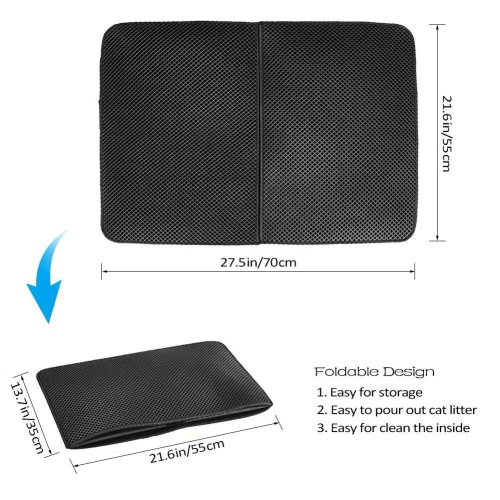 Cat litter mat positioned outside a litter box