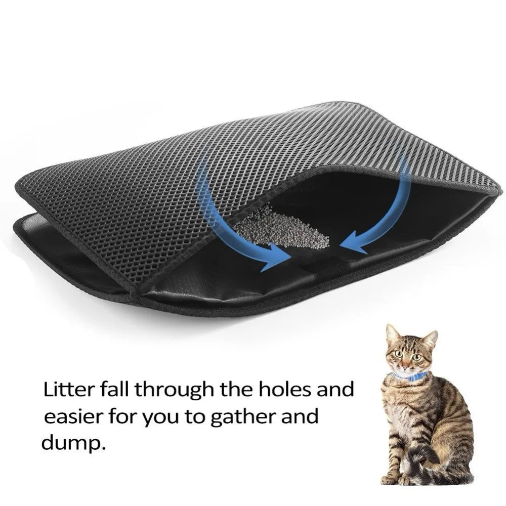 Foldable cat litter mat size options