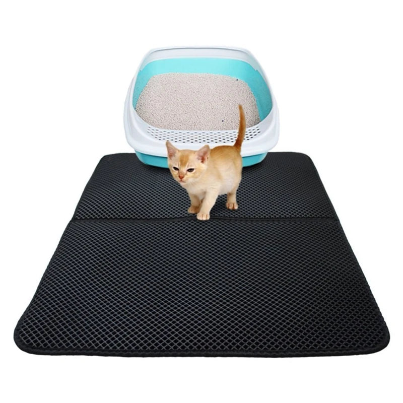 Black and gray cat litter mat options