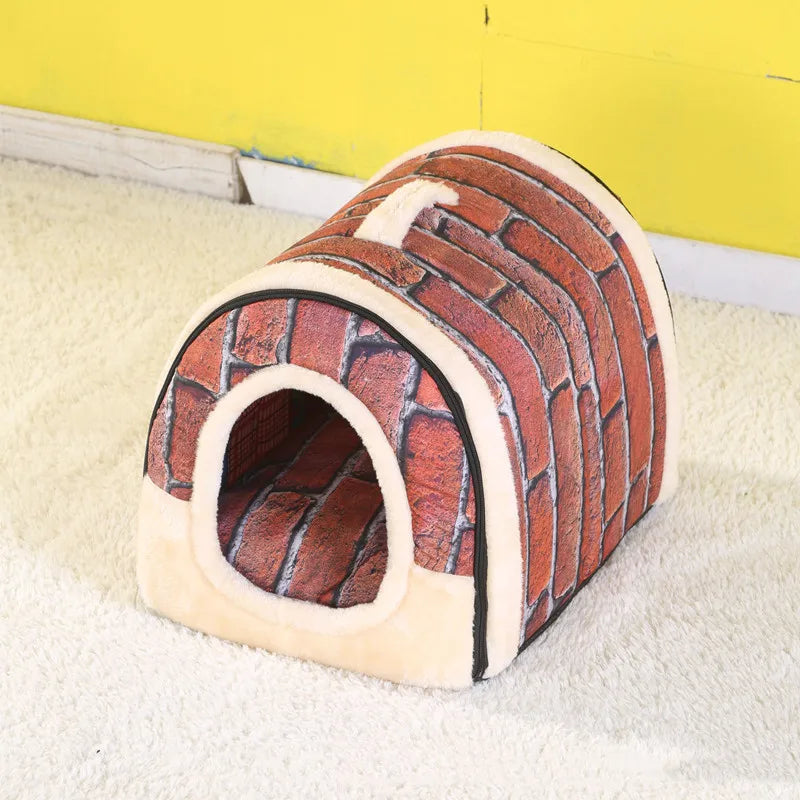 Removable pet bed cover and cushion detail