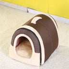 Green gray and brown covered pet bed options
