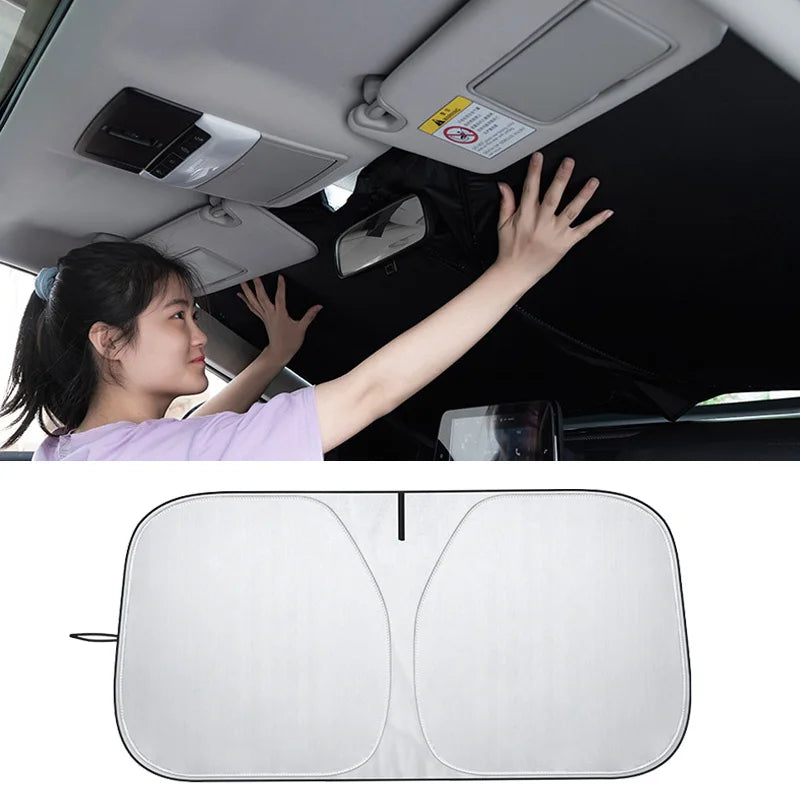 Foldable car windshield sun shade