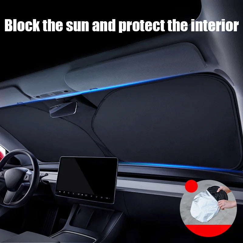 Car windshield sun shade coverage
