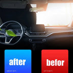 Folded car sun shade for storage