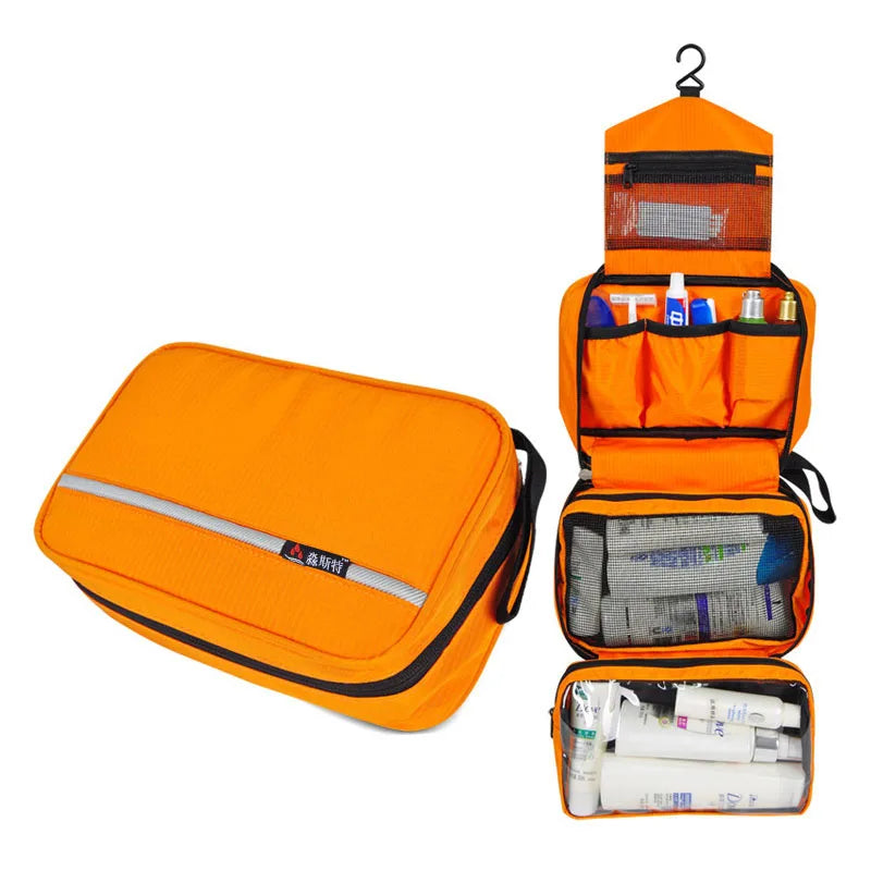 Hanging travel toiletry organizer bag