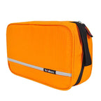 Foldable toiletry organizer packed for travel