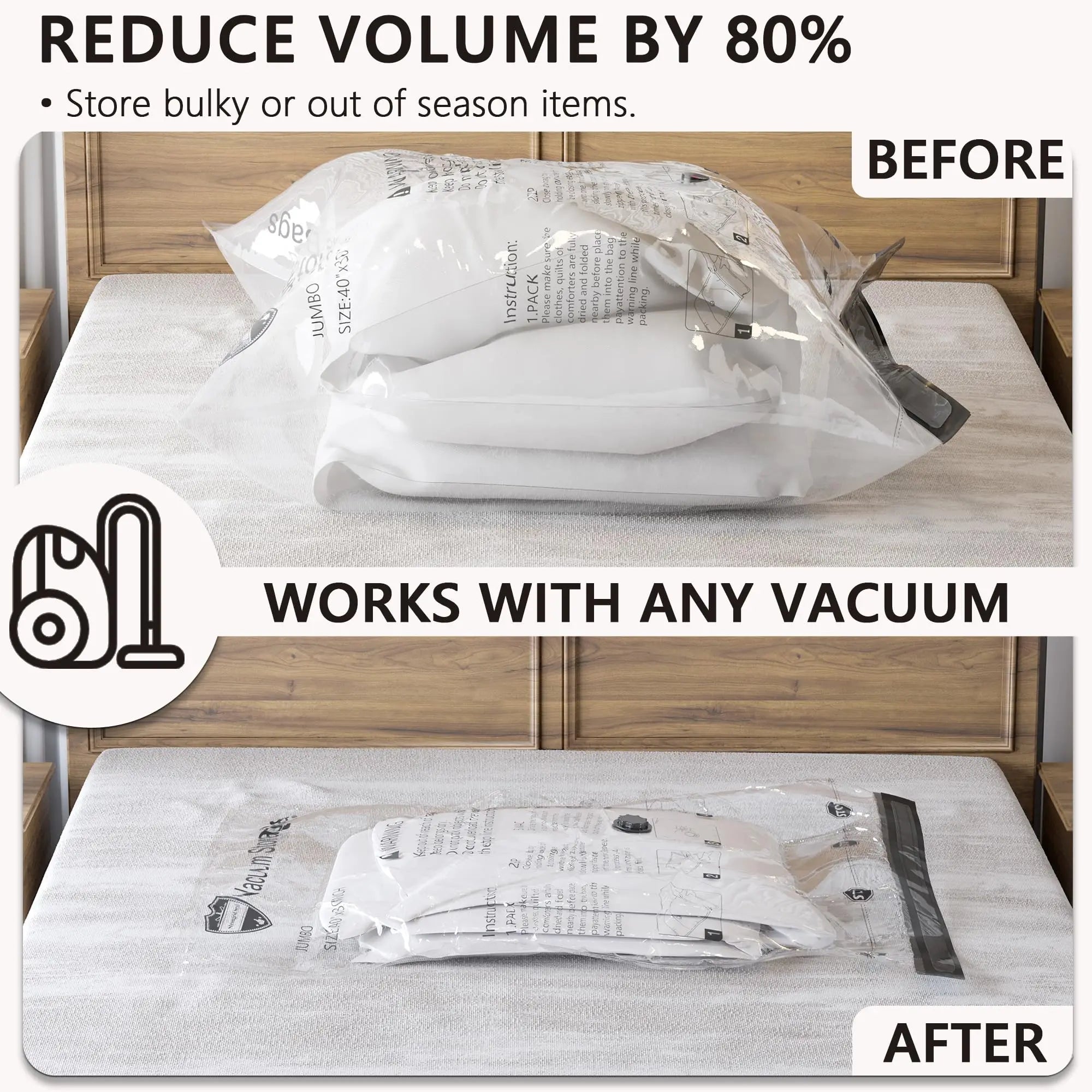 Vacuum storage bag multipack options